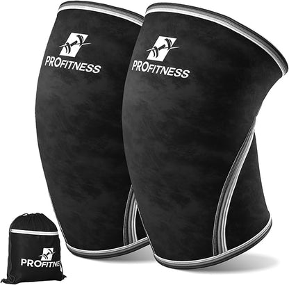 ProFitness Knee Sleeves Weightlifting Men & Women - 7mm Thick Premium Neoprene Weight Lifting Knee Sleeve for Women & Men Ideal for Squats, Powerlifting & Deadlift | Squat Knee Sleeves for Men & Women