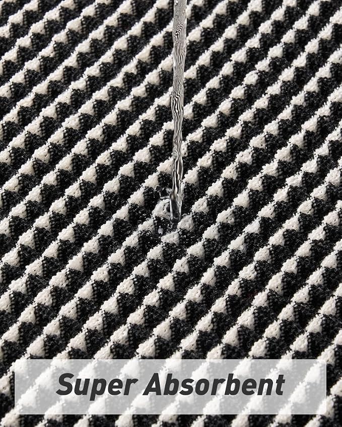 AMOAMI Upgraded Waffle Bath Mat, Super Absorbent Non Slip Bath Mats