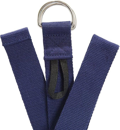 Everyday Yoga Strap with Metal D-Ring - Durable Stretching Strap for Yoga, Pilates, Flexibility & Physical Therapy (6ft, 8ft, 10ft)