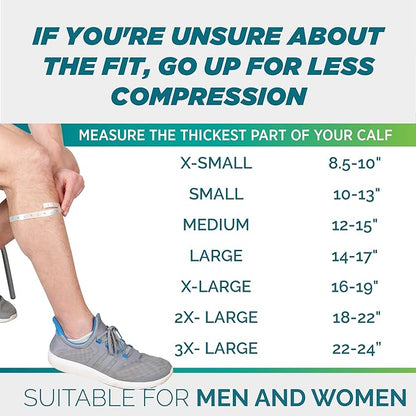 Run Forever Calf Compression Sleeves for Men and Women - Leg Compression Sleeve - Footless Compression Socks for runners