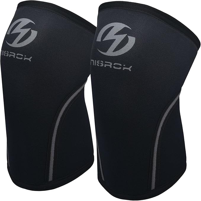 Knee Sleeves (1 Pair), 7mm Neoprene Compression Knee Braces, Great Support for Cross Training, Weightlifting, Powerlifting, Squats, Basketball and More