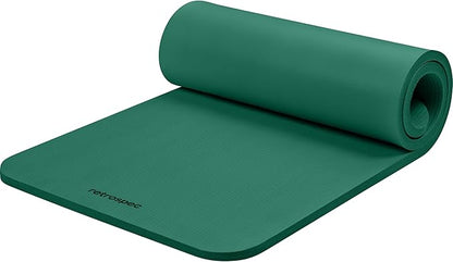 Retrospec Solana Yoga Mat 1" Thick w/Nylon Strap for Men & Women - Non Slip Exercise Mat for Home Yoga, Pilates, Stretching, Floor & Fitness Workouts