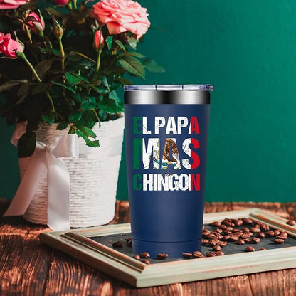 Regalo Para Papá - Regalo Para Papa Dia Del Padre - Mexican Dad Gifts for Christmas, Fathers Day - El Papa Mas Chingon Tumbler Cup 20 oz