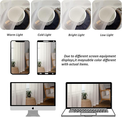 Chyhomenyc Extra Long Ivory Sheer Curtains 108 Inches Long 2 Panels, Light Filtering Ivory Curtains for Living Room, Soft Gentle Voile Rod Pocket Bedroom Window Drapes, 59Wx108L Inch, 9FT, 2PCS