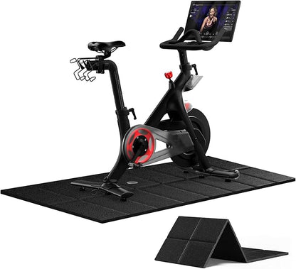 Stepwaver Bike Mat Compatible with Peloton Bike Trainer Mat Non-Slip Shock Absorbing Gym Floor Mat to Protect Hardwood & Carpets, Mat for Exercise Bike,Exercise Equipment Indoor Cycles (63"x30")