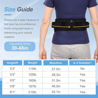 Gait Belt Transfer Belts with Handles for Lifting Seniors, Safety Gate Belt with Quick Release Buckle Nursing Safety Patient Assist for Elderly, Disabled, Physical Therapy, Caregivers(Black)