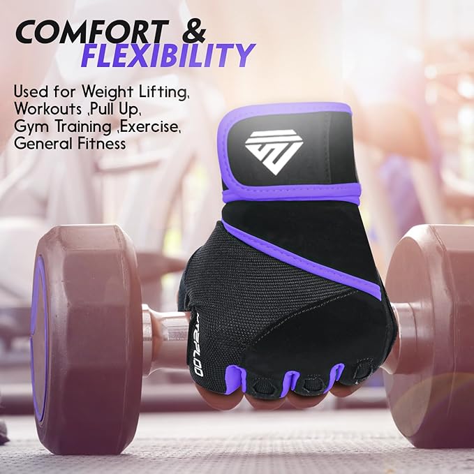 Workout Gloves Gym Gloves Weight Lifting Gloves for Men Women with Full Palm Pad,Strong Wrist Wraps Support,Enhanced Grip,for Fitness,Training,Weightlifting,Exercise