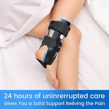 Velpeau Air Gel Foam Ankle Stabilizer Support Brace for Sprained Ankle, Ligament Injury, Tendonitis, Adjustable Rigid Stirrup Ankle Splint for Women and Men (Gel Version, Large, Right Foot)