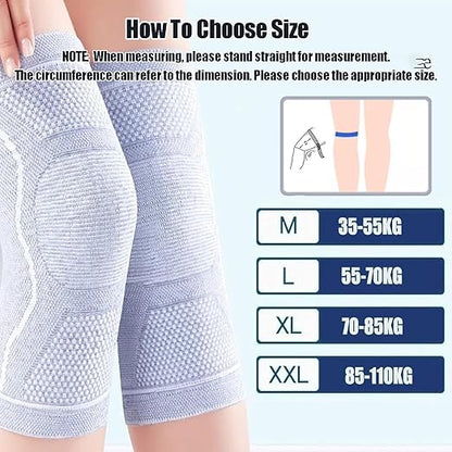 Compression Knee Sleeve for Men Women - Bamboo Charcoal Elastic Knee Braces Pads Warmers Protective Knee Support for Arthritis and Runners (Gray, Medium)