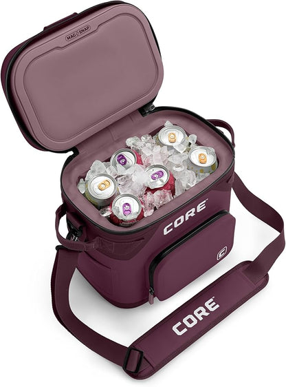 CORE Magnetic Leak Proof Soft Cooler with Waterproof Zipper | Insulated Bag Portable Ice Chest Box | Best Soft Cooler for Food & Beverages for Tailgating, Car Camping, Travel, and Family Beach Picnics