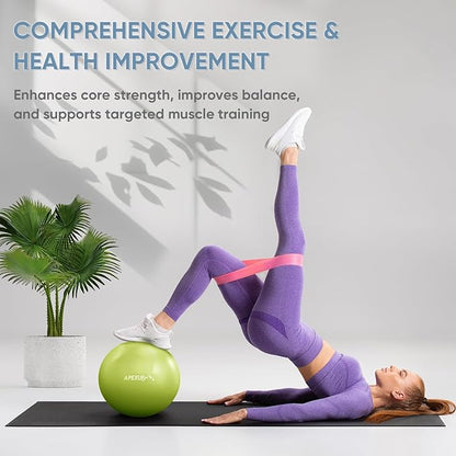 APEXUP 9 Inch Pilates Ball Small Exercise Ball for Yoga, Fitness, Balance, Core Workout, Physical Therapy