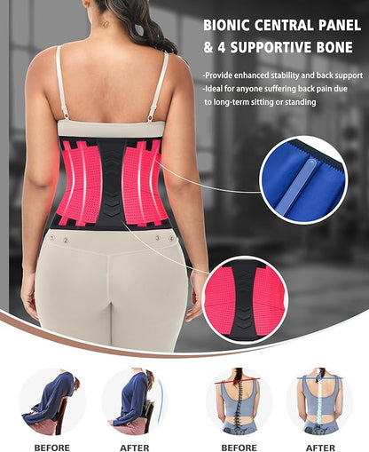 Waist Trainer for Women & Men - Sweat Belly Fat Trimmer Belt - Tummy Control Body Shaper & Back Support Sauna Suit