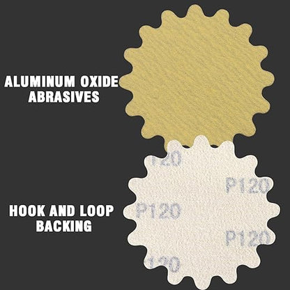 MAXMAN 3 Inch Hook and Loop Sanding Discs, 80 PCS Wet Dry Flex Edge Wavy Sander Pads 60-600 Grit with 1/4" Shank Backing Plate and Foam Buffering Pad- Perfect for Sanders Hand Drill, Metal, Wood, Auto