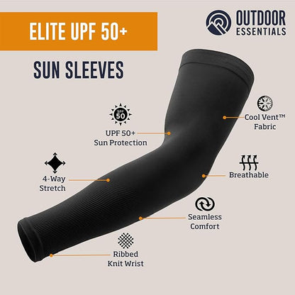 OutdoorEssentials UV Sun Protection Arm Sleeves - Compression Arm Sleeve, UV Arm Sleeves Men, Women - Golf Cooling Sleeves