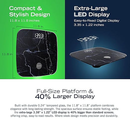 Nautica Body Tracker Digital Bathroom Scale, Bluetooth-Enabled Smart Scale with BMI, Body Fat, Muscle Mass Tracking & More, Syncs with Smartphone App for Body Composition Tracking, 440 Lbs.