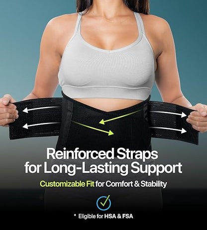 Plus Size Back Brace for Lower Back Pain Relief – Adjustable Lumbar Support Belt for Women & Men, Lower Back Support for Herniated Disc, Sciatica & Heavy Lifting, Workout Back Support Brace, Size 5XL