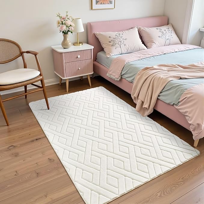 4x6 Cream White Washable Area Rug