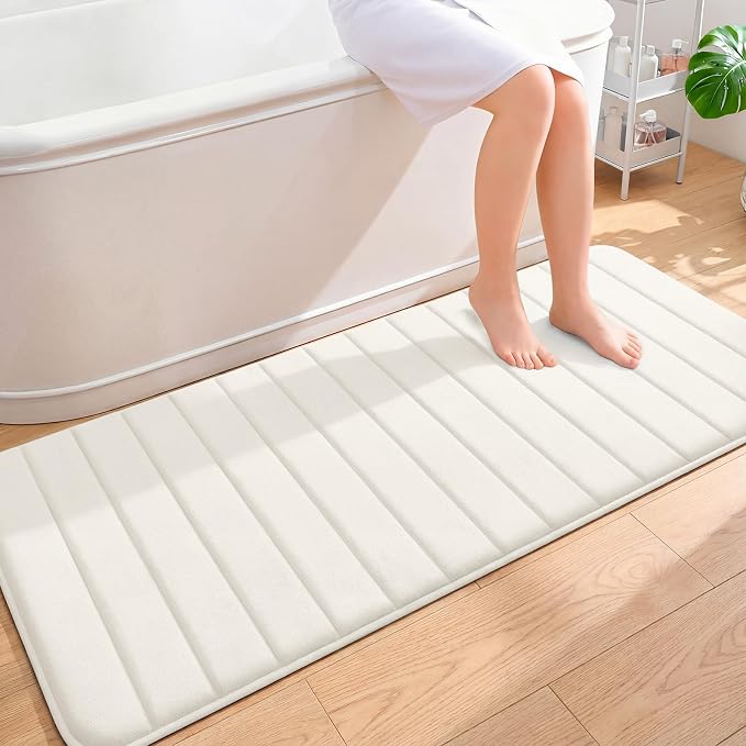 OLANLY Memory Foam Long Bathroom Rugs Runner 59x24, Super Soft Absorbent Bath