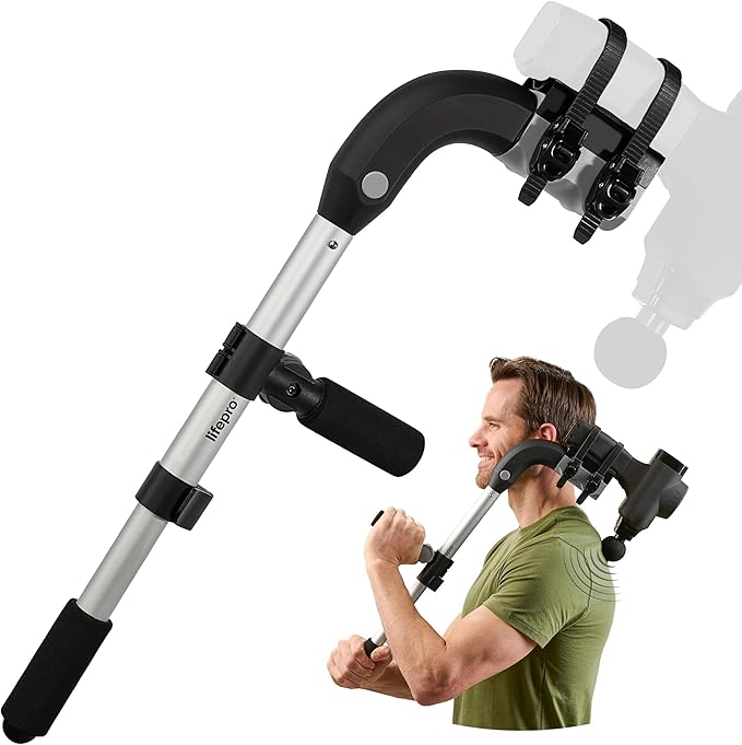 LifePro Massage Gun Holder for Back – Ergonomic Massage Gun Extension Handle – Compatible with All Major Brands - Portable, Lightweight, Targets Hard-to-Reach Areas
