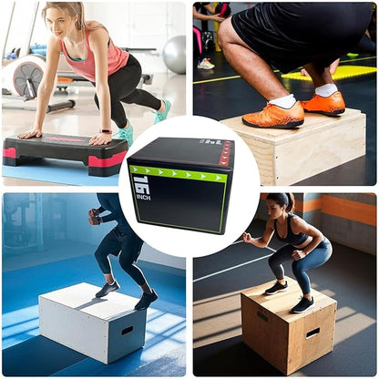 Plyo Jump Box - Athletic Jump Platforms, Shock-Absorbing Exercise Deck, Workout Agility Station, Fitness Step Surfaces | Training Equipment Usage Plyometric Power Speed Endurance for Indoor Gym Use