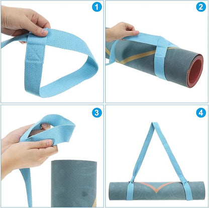 PATIKIL Yoga Mat Strap, Adjustable Yoga Mat Carrier Straps Sling Cotton Anti Slip Mat Holder Stretching Band