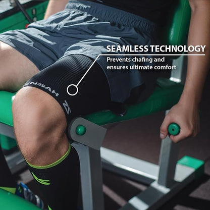 Zensah Thigh Compression Sleeve - Support for Pulled Hamstring, Quad Strain, Groin Compression Wrap for Men and Women