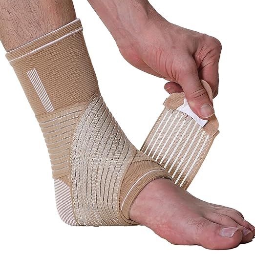 NeoTech Care Adjustable Ankle Support Brace (Beige, Size M, 1 Unit)