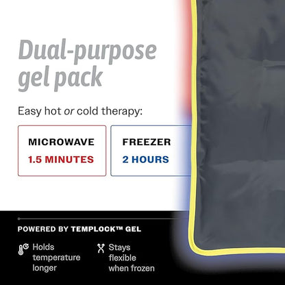 Hot & Cold Reusable Gel Packs (XL, 1 Pack) Flexible Soft Compress - Ice & Heat Therapy for Injuries, Back, Shoulder, Hip, Knee, Joint Pain, Swelling, Bruises, Post Surgery - Sport Temp