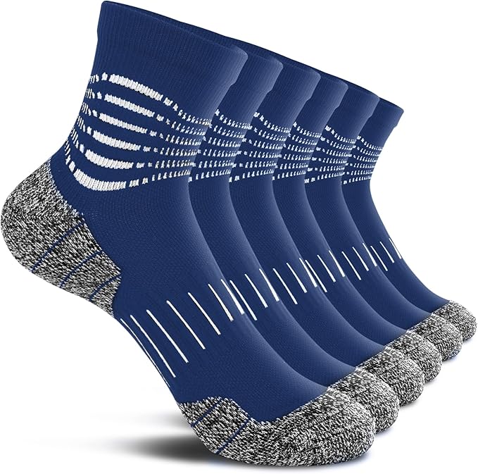 IRAMY Ankle Compression Socks for Men Athletic Running Socks with Cushioned Support 3/5 Pairs