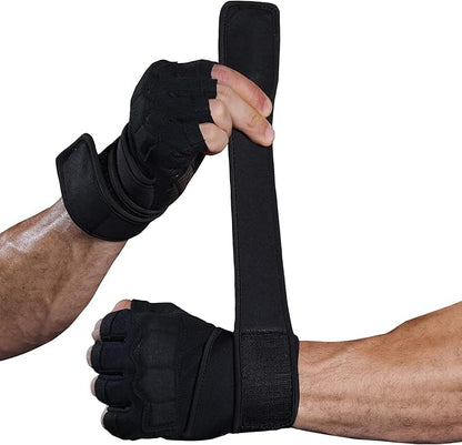 Mens Workout Gloves for Weight Lifting - Exercise Gloves for Men Women With Wrist Wrap Support, Palm Protection and Grips - Sport Daily Use