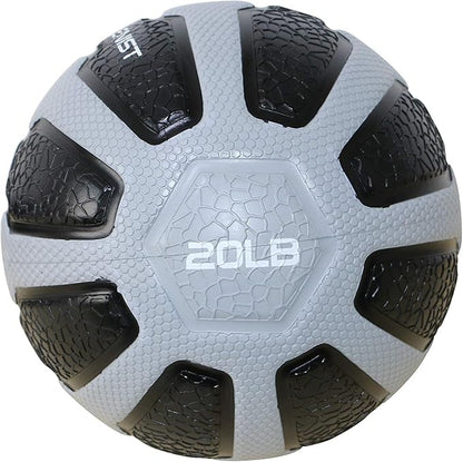 GYMENIST Rubber Medicine Ball with Textured Grip, Available in 9 Sizes, 2-20 LB, Weighted Fitness Balls,Improves Balance and Flexibility - Great for Gym, Exercise, Workouts