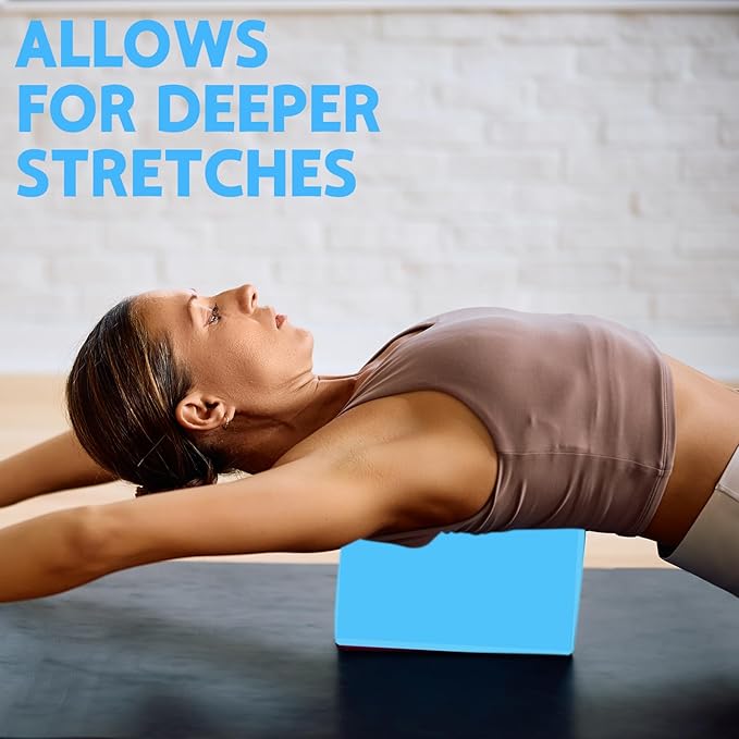 Yoga Block - Supportive Latex-Free Eva Foam - Soft Non-Slip Surface with Beveled Edges for Yoga, Pilates, Meditation - Yoga Accessories for Stability, Balance, Deepen Stretches