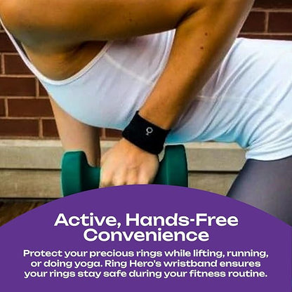 Ring Holder - Stylish Portable Wristband with Hidden Pocket for Men/Women, Discreet Jewelry Protector & Keeper, Key Holder, Gym Organizer, Travel & Fitness Accessories, Wedding Ring Storage