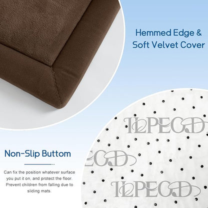 Baby Play Mat for Floor Nursery Rug Muscle Mat Area Rug Playroom Rug 79"x79" Playpen Mat Memory Foam 1.3" Thick Crawling Mat for Babies,Toddlers, Infants, Kids,Chestnut