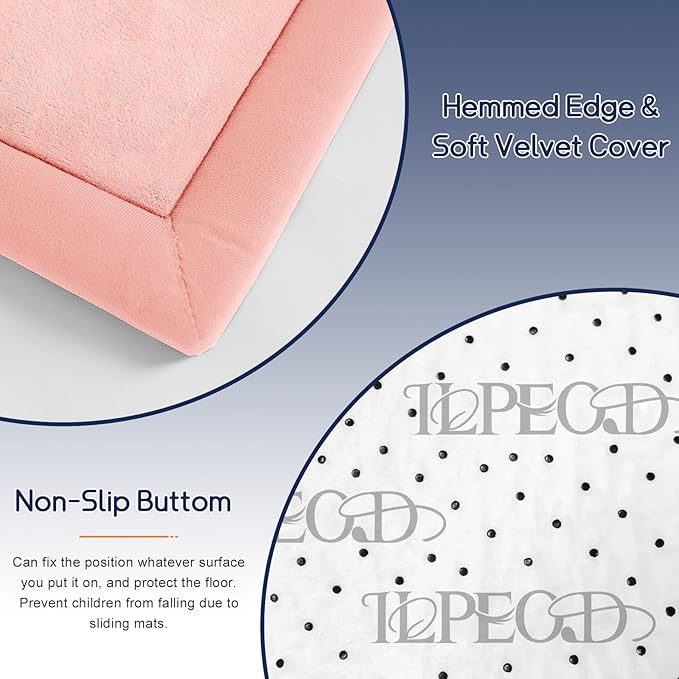 Baby Play Mat for Floor Nursery Rug Muscle Mat Area Rug Playroom Rug 65"x50" Playpen Mat Memory Foam 1.3" Thick Crawling Mat for Babies,Toddlers, Infants, Kids,Light Pink