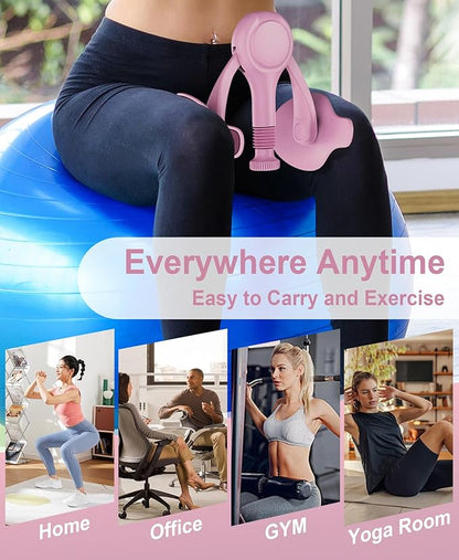 Pelvic Floor Exercise Devices Kegel Exerciser Muscle Trainer 15-70lbs Adjustable for Women/Men, Inner Thigh Exerciser Hip Abductor Machine with Resistance Band, Leg Workout