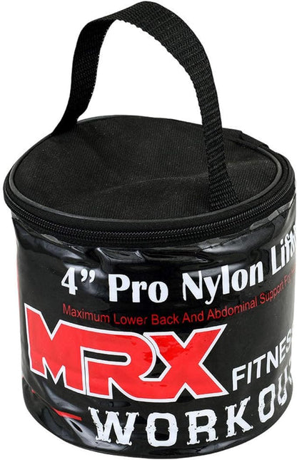 MRX Weight Lifting Belt - 4 Inches Wide 8mm Thick Padded Back Support with Flexible Ultralight Foam Powerlifting Belts Heavy Duty Deadlifts Workout Squats Exercise & Lifting Belt for Men & Women