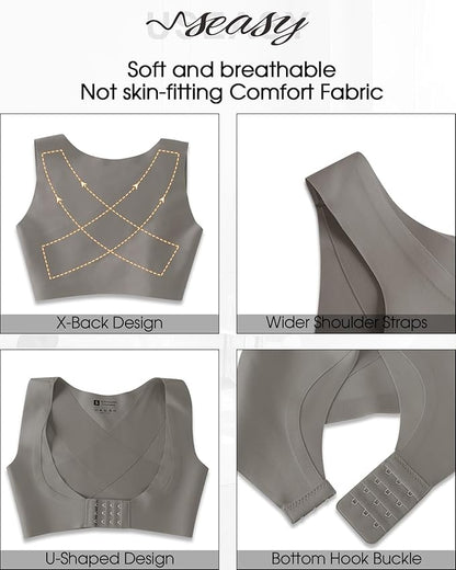Front Closure Back Posture Corrector for Women Posture Correcting Adjustable Back Support for Women Bras Chest Shaper