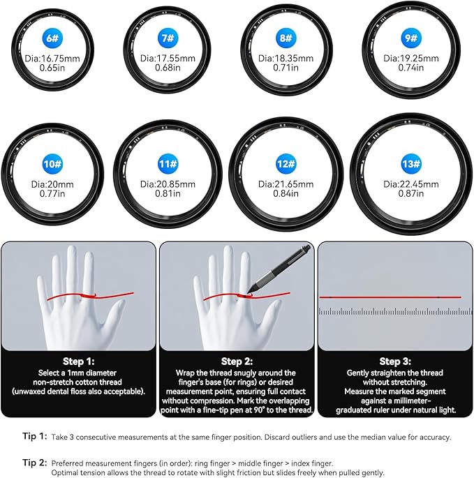 Smart Fitness and Activity Ring for Men and Women - Track Heart Rate Stress Sleep Steps and Blood Oxygen, 10ATM Waterproof Fitness Tracker for iPhone and Android, No Subscription Fee, Size 12