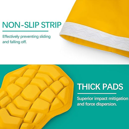 Wrestling Knee Pads for Kids Youth Adult, Knee Compression Sleeve for Basketball Volleyball Football, 1 Pair Short Knee Pads Sleeves ((#2) Yellow-2pcs,XSmall)