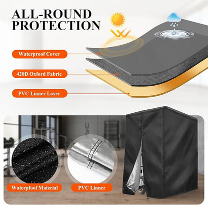 Pull Up Station Cover, Dustproof-Cover for Pull Up Station/Dip Bar Station for Outdoor, Pull Up Rack Machine Protect Home Gym Strength Training Dip Stands Cover