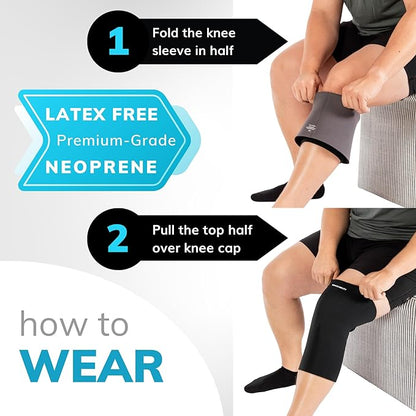 BraceAbility Plus Size Neoprene Compression Knee Sleeve - Extra-Large Arthritis Joint Pain Support Brace for Overweight to Obese Women or Men with Big Thighs and Large Legs (XL)