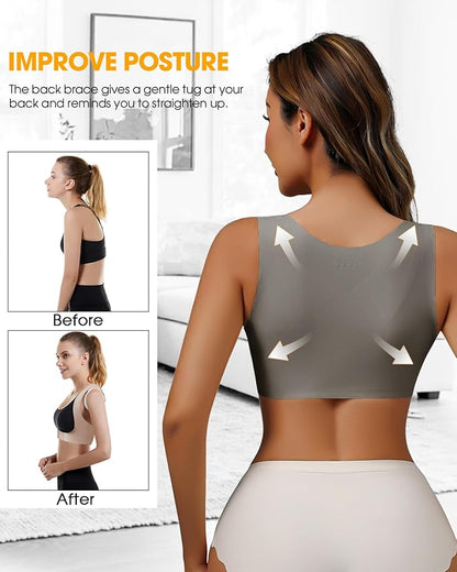Front Closure Back Posture Corrector for Women Posture Correcting Adjustable Back Support for Women Bras Chest Shaper