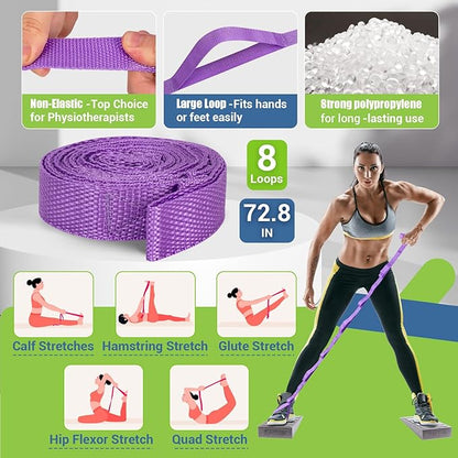 ODCPN Squat Wedge Block, 5 Adjustable Angles Slant Board for Calf Stretching with Stretching Strap & Poster, 520 LBS Heel Elevated Squat Wedge Capacity for Yoga, Ankle Physical Therapy & Mobility