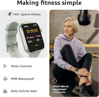 Smart Watch for Men Women Answer/Make Call, 1.85" Smartwatch, Fitness Watch with Heart Rate Blood Pressure Sleep Monitor, 140+Sports, IP68Waterproof Step Counter Compatible with Android IOSGreen