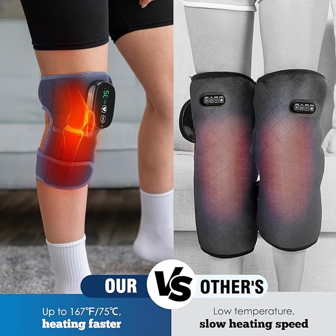 MOAJAZA Cordless Knee Massager with Heat and Vibration, Heating Pads for Knee Shoulder Elbow Deep Issue