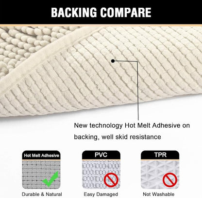 H.VERSAILTEX Microfiber Bath Rugs Chenille Floor Mat Ultra Soft Washable