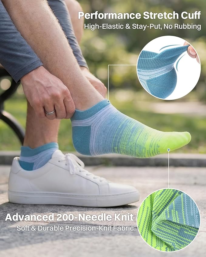 LEVSOX Ankle Compression Socks for Women Men Cushioned Running Support Socks for Plantar Fasciitis Relief 3 Pairs