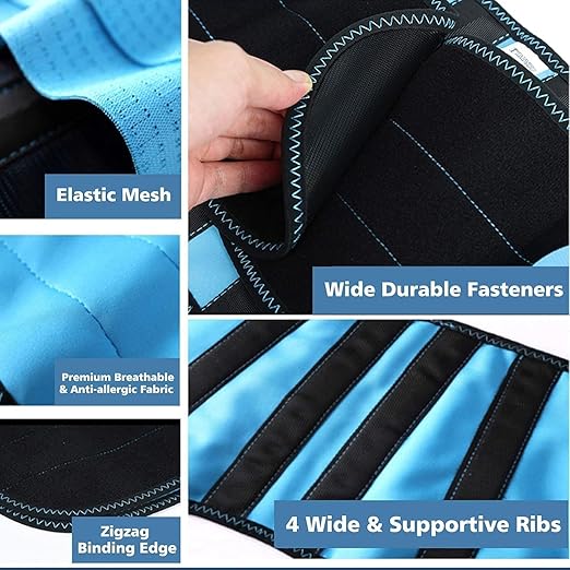 T TIMTAKBO 2.0 Version Lower Back Brace for Pain Relief, Back Brace for Lifting at Work, Back Brace for Herniated Disc and Sciatica, Back Support Belt for Women Men (Blue,2XL Fits 39"-48")