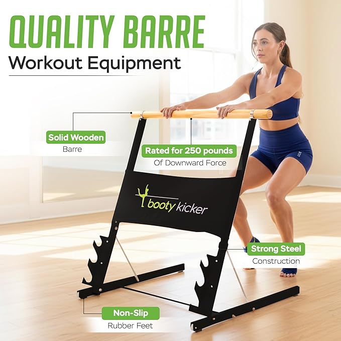 Portable Folding Exercise Bar for Barre, Balance and Ballet Home Workouts, Strong Freestanding Stable Design